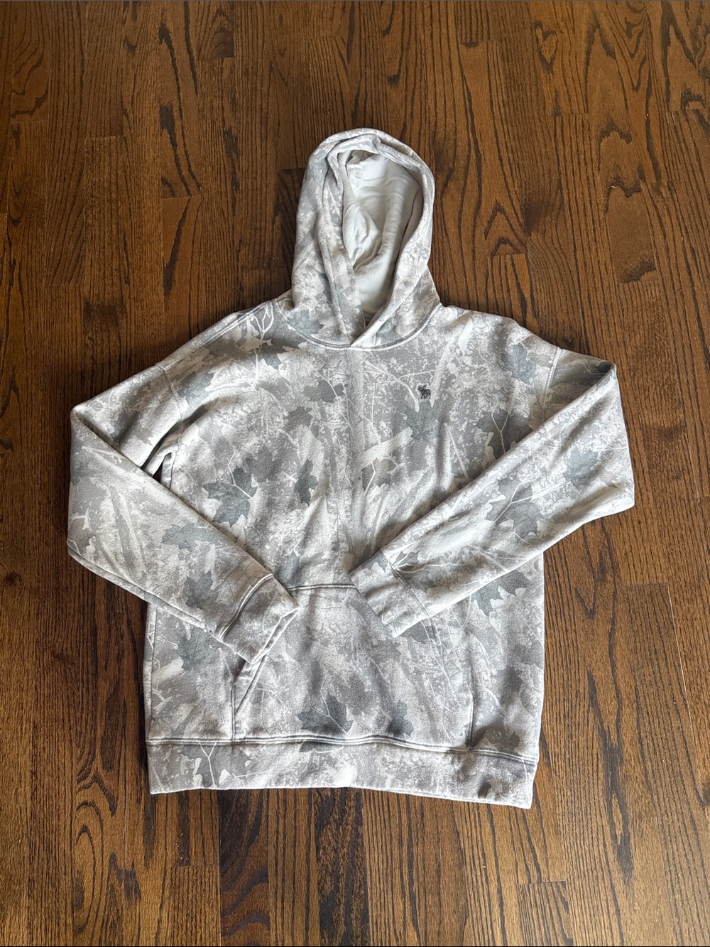 Kids Abercrombie Light Gray Camouflage Hoodie Sweatshirt